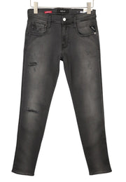 REPLAY Anbass Hyperflex Men's Jeans W28/L32 Grey Slim Faded Distressed