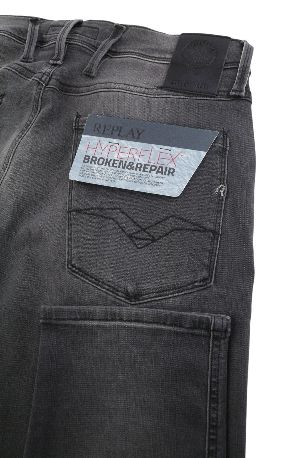 REPLAY Anbass Hyperflex Men's Jeans W28/L32 Grey Slim Faded Distressed