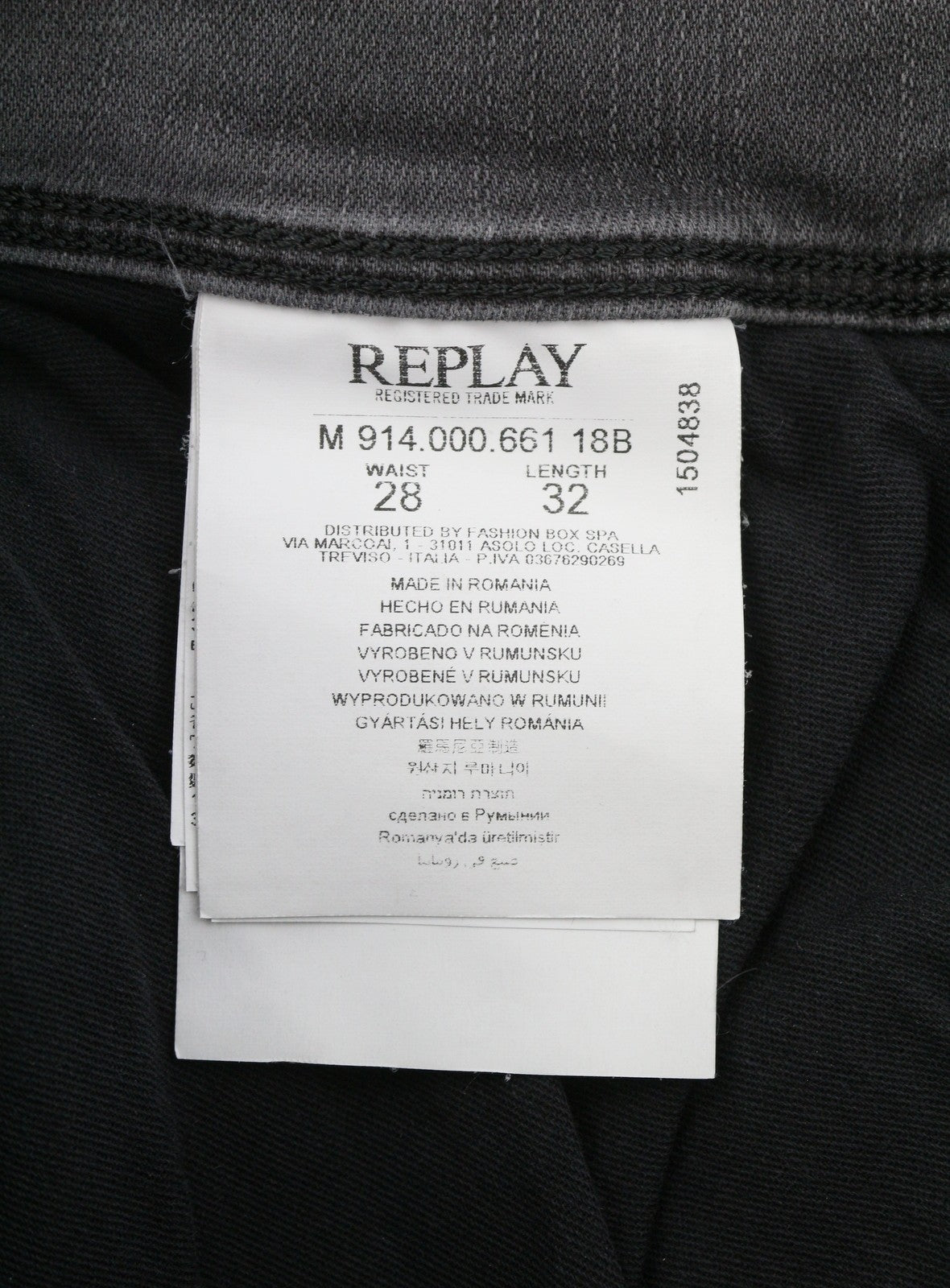 REPLAY Anbass Hyperflex Men's Jeans W28/L32 Grey Slim Faded Distressed