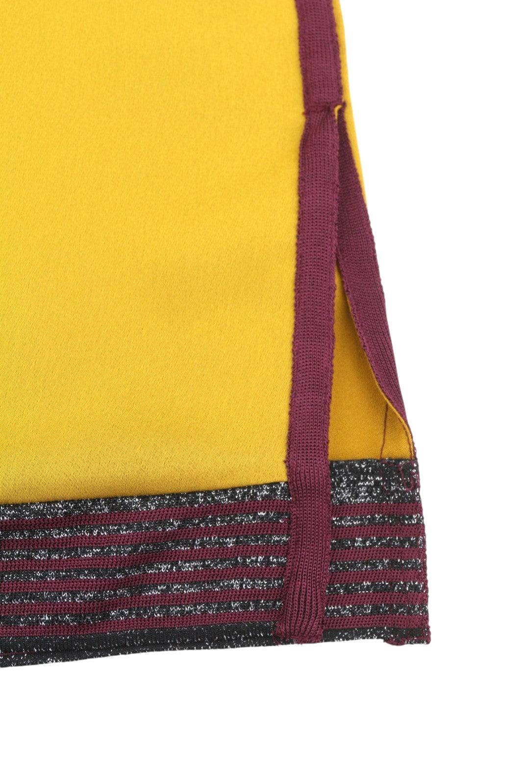 MAISON SCOTCH Women's T-Shirt M Mustard Glossy Crew Neck Sleeveless