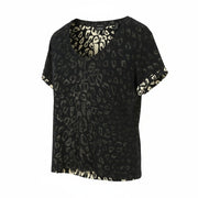 SCOTCH & SODA Women's T-Shirt XS Black Pattern V-Neck Short Sleeve