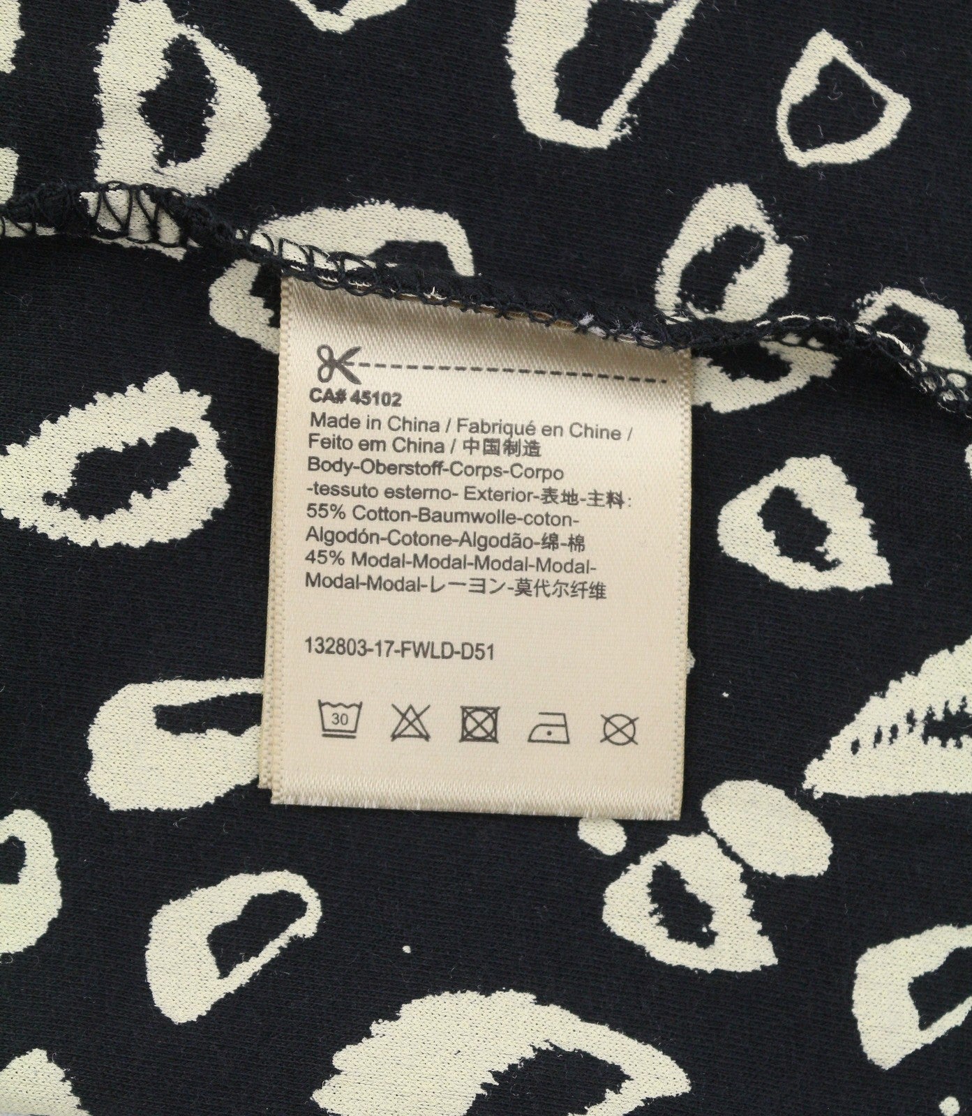 SCOTCH & SODA Women's T-Shirt XS Black Pattern V-Neck Short Sleeve