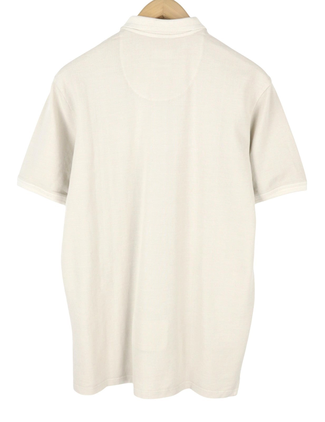 STATE OF ART Regular Fit Men's Polos L Cream Plain Cotton Short Sleeve