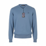 STATE OF ART Regular Fit Men's Jumper S Blue Melange V-Neck Pull On