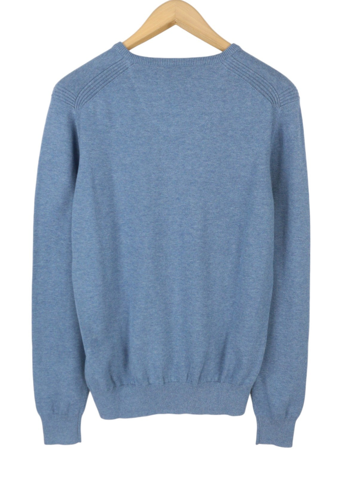 STATE OF ART Regular Fit Men's Jumper S Blue Melange V-Neck Pull On