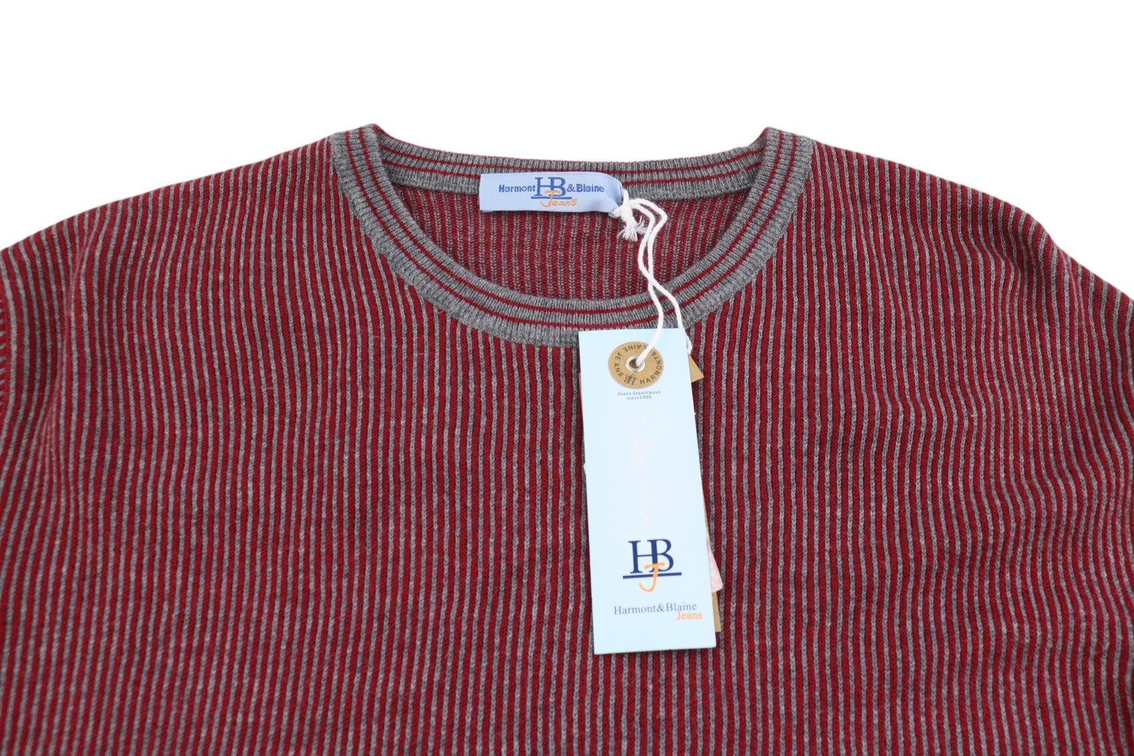 HARMONT & BLAINE Men's Jumper 2XL Red Pattern Wool Blend Knit Pull On