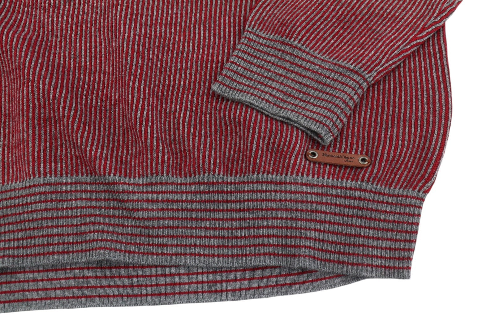 HARMONT & BLAINE Men's Jumper 2XL Red Pattern Wool Blend Knit Pull On