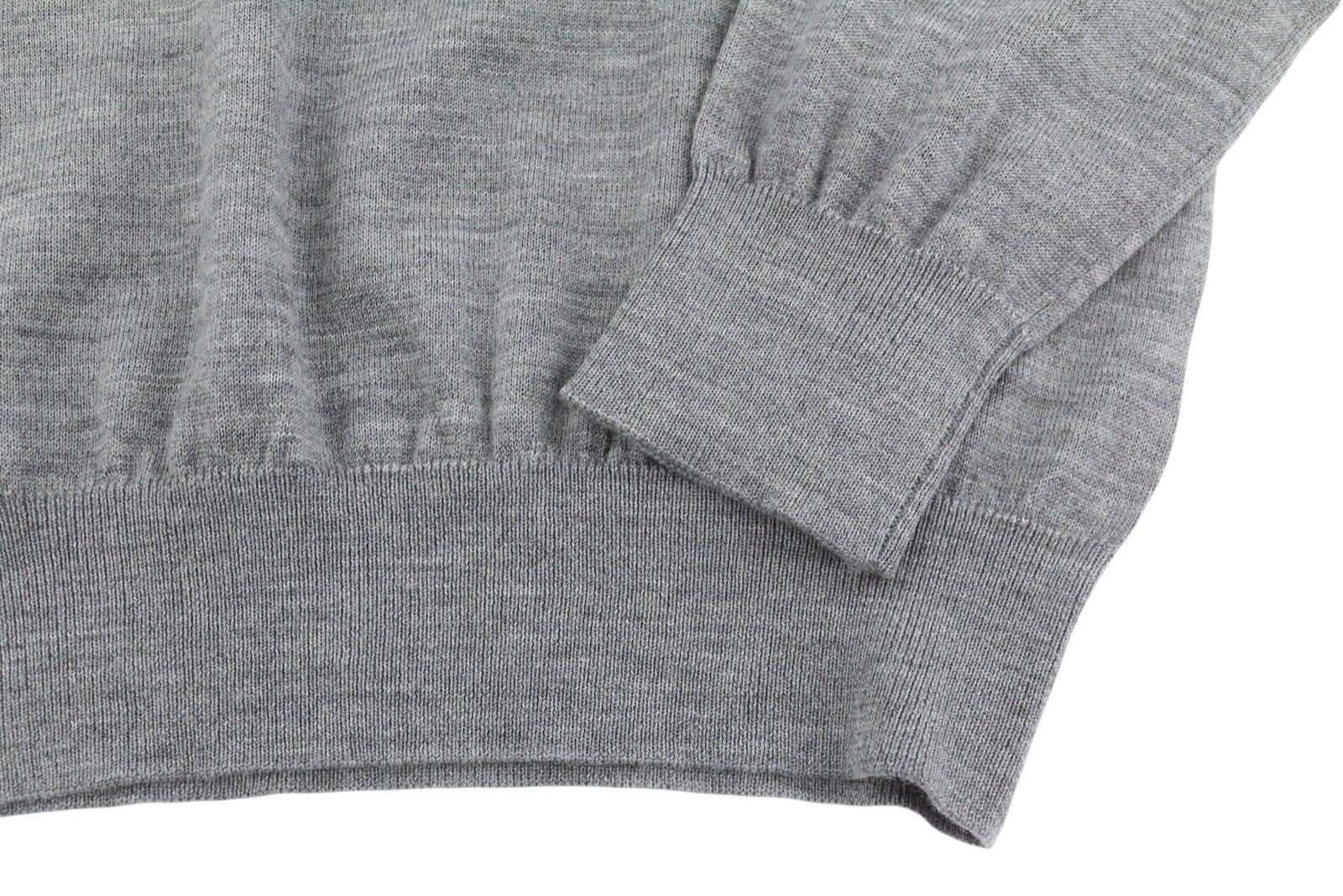 SUITSUPPLY Merino Wool Men's Jumper S Grey Melange Crew Knit Pull On