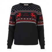 SUISTUDIO Women's Jumper M Navy Wool Blend Happy Holidays Pull On