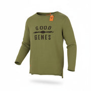 GOOD GENES Men's Jumper XL Olive Green Knit Long Back Pull On