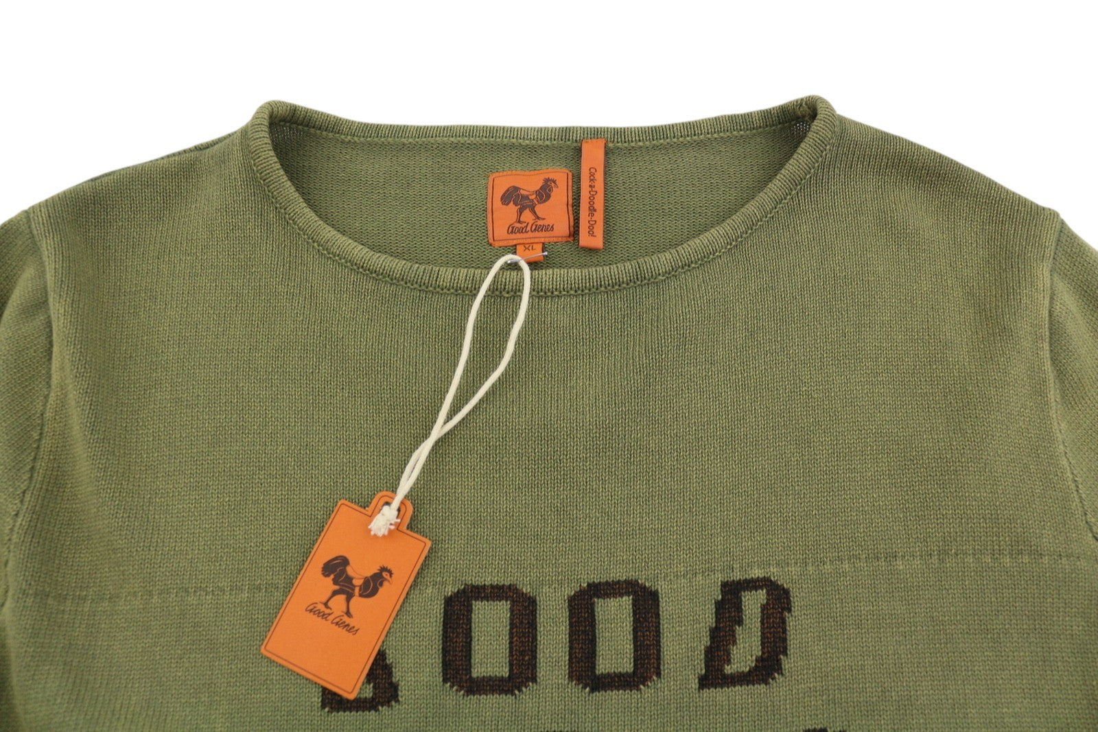 GOOD GENES Men's Jumper XL Olive Green Knit Long Back Pull On