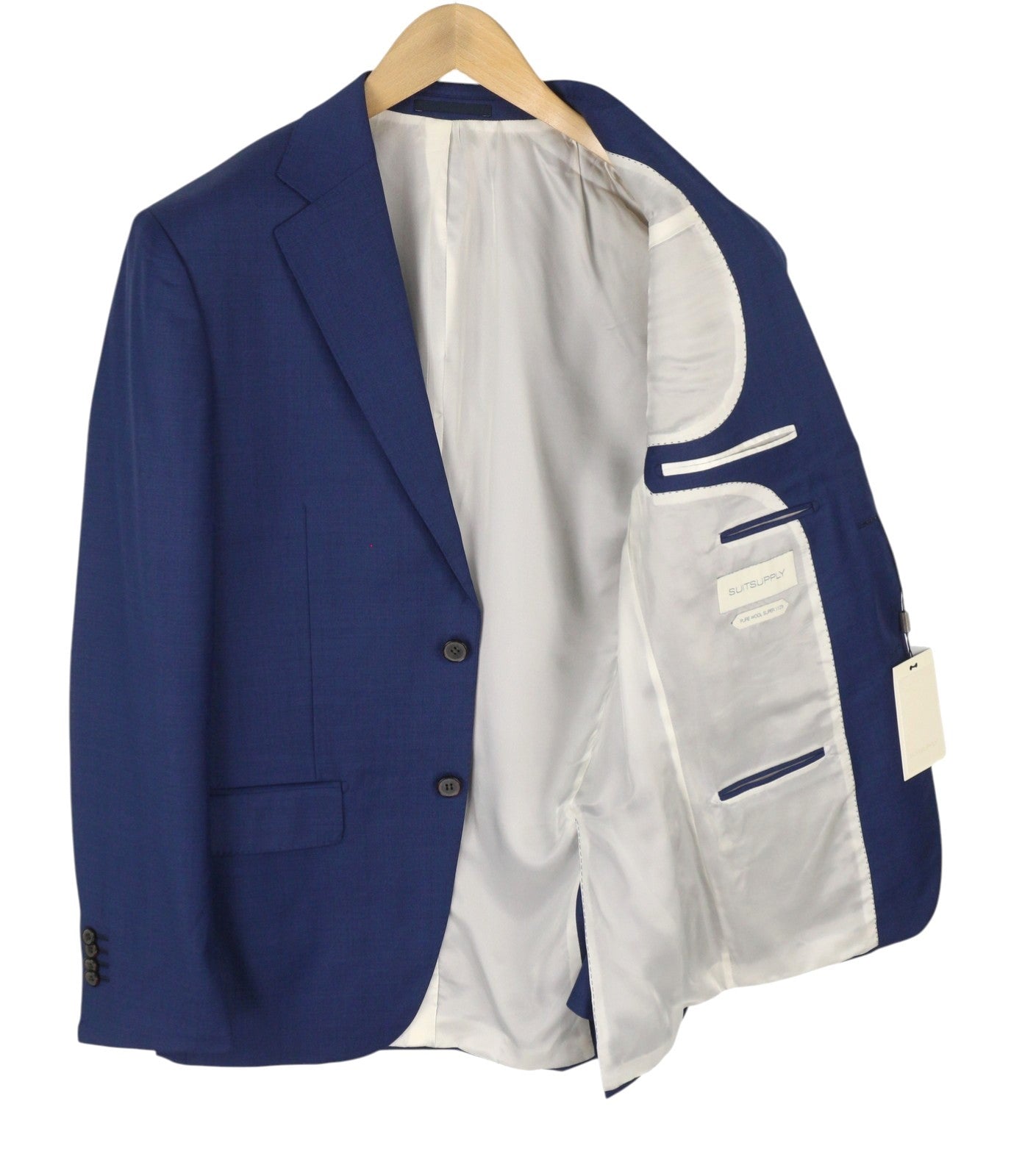 SUITSUPPLY Napoli Men's Blazer UK38L Blue Wool Slim Single-Breasted