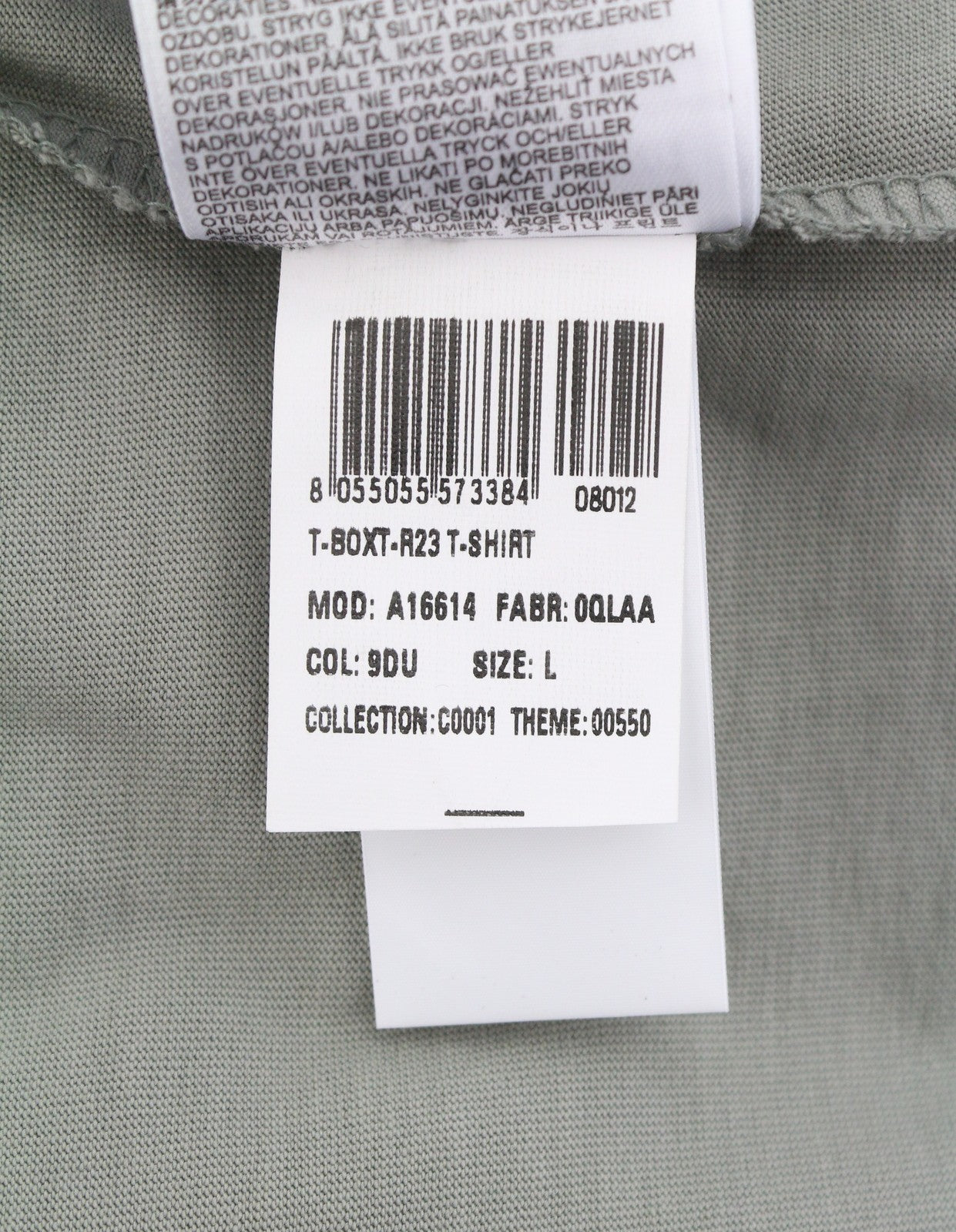 DIESEL T-Boxt-R23 Men T-Shirt L Grey Tricot Cotton Crew Oversized Short Sleeve