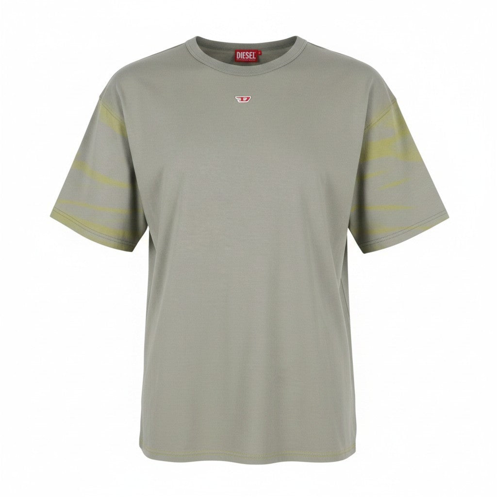 DIESEL T-Boxt-R23 Men T-Shirt L Grey Tricot Oversized Crew Neck Short Sleeve