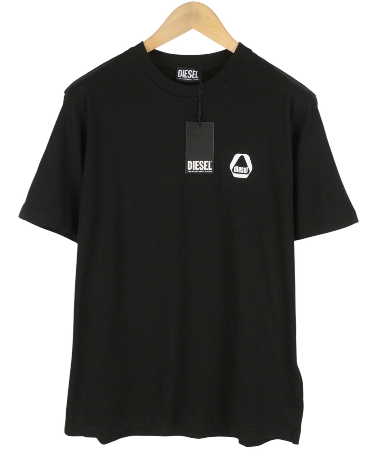 DIESEL T-Just 8-3 Men T-Shirt XL Black Crew Neck Cotton Short Sleeved