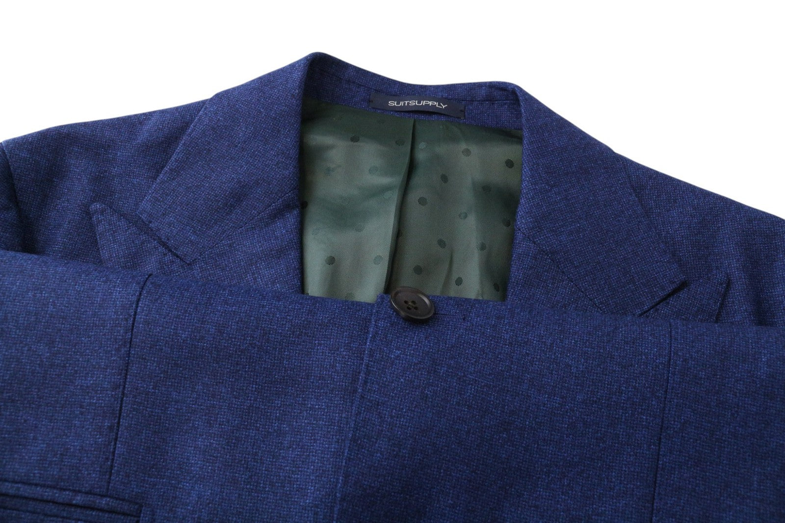 SUITSUPPLY La Spalla Men Suit UK36S Blue Slim 2-Piece Melange Wool S120s