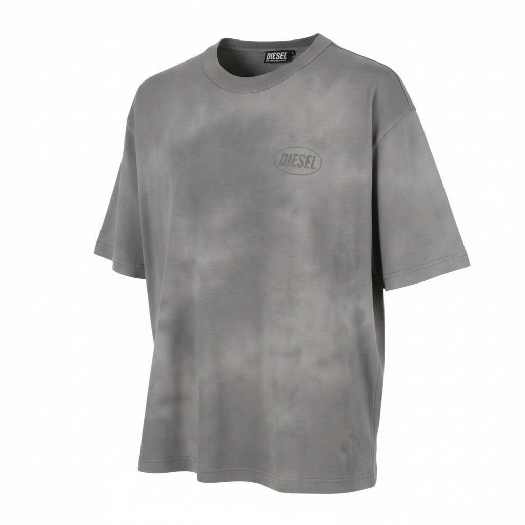 DIESEL T-Wash-Out Men T-Shirt XL Grey Faded Oversized Short Sleeved