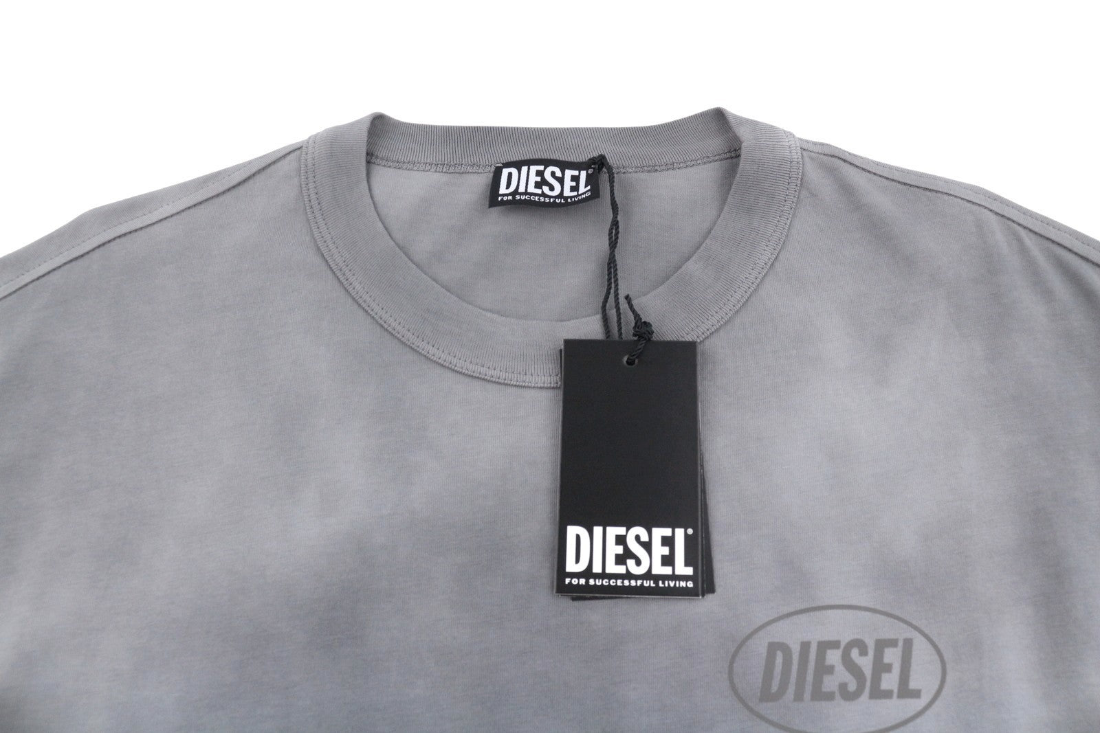 DIESEL T-Wash-Out Men T-Shirt XL Grey Faded Oversized Short Sleeved