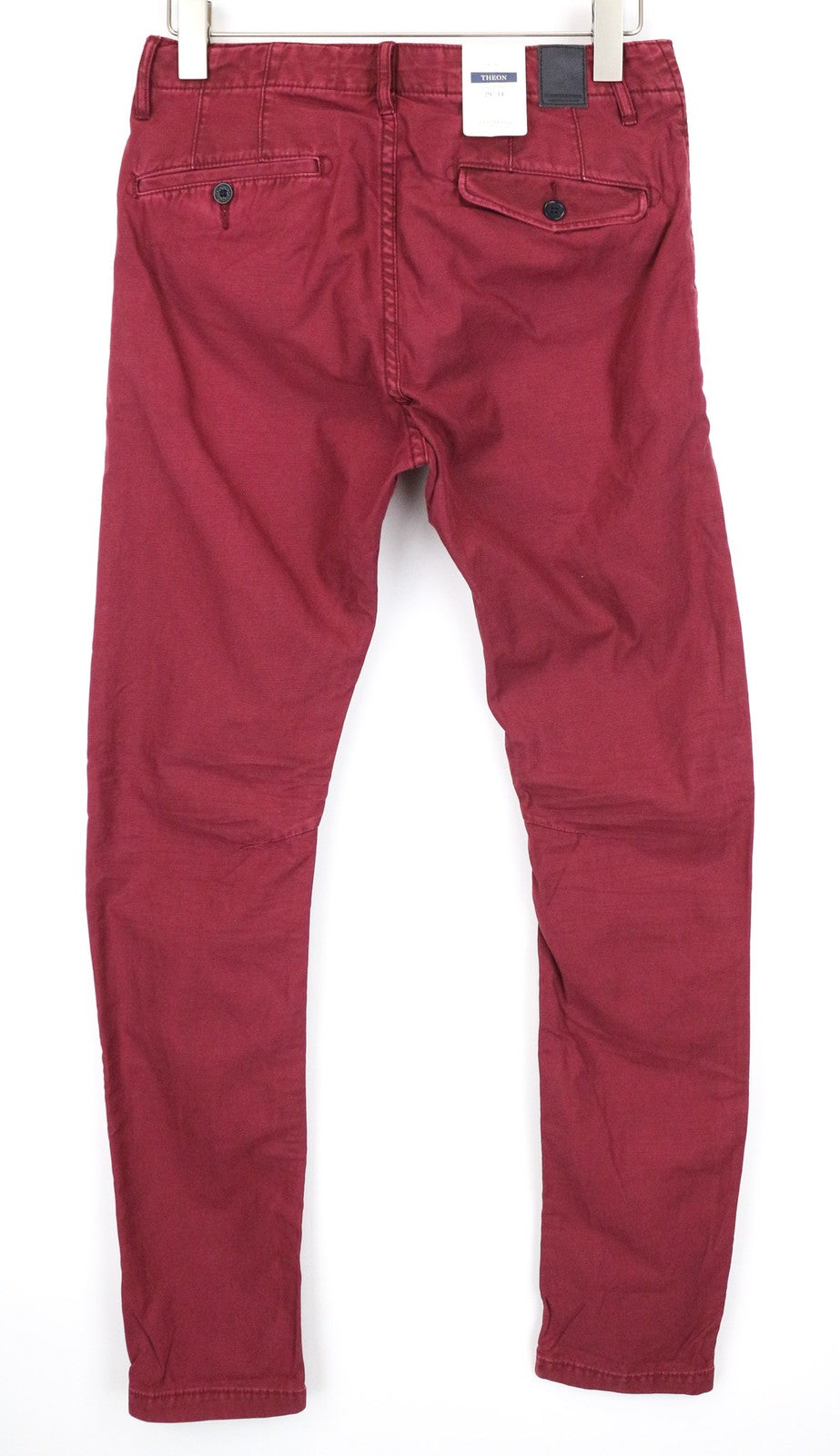SCOTCH & SODA Theon Men Trousers W29/L34 Burgundy Slim Tapered Chino