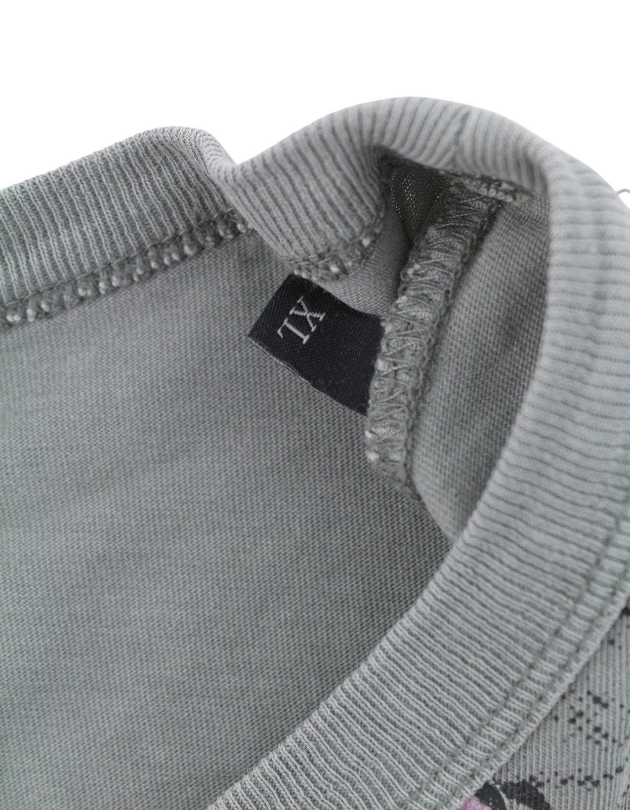 DIESEL T-Boxt-LS-R12 Men T-Shirt XL Grey Patterned Loose Fit Long Sleeved RRP115