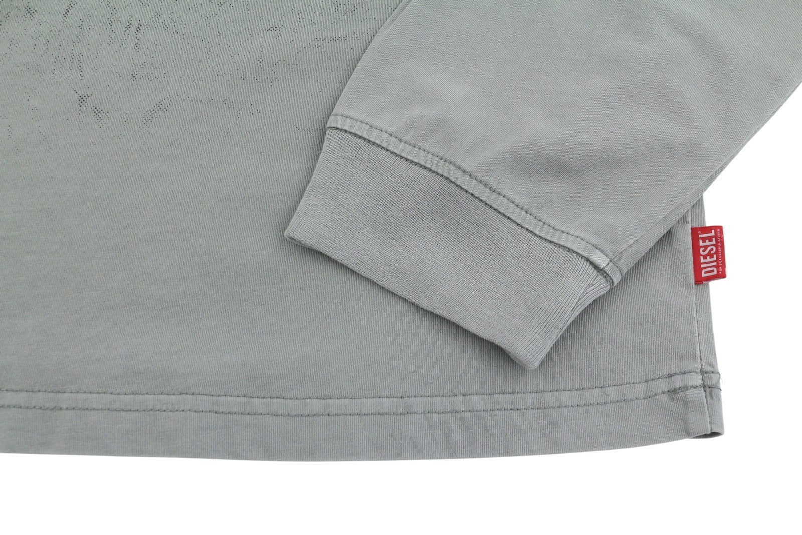 DIESEL T-Boxt-LS-R12 Men T-Shirt XL Grey Patterned Loose Fit Long Sleeved RRP115