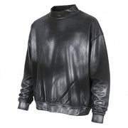 DIESEL F-Alexan Men Sweatshirt L Grey Faded Metallic Shiny Unisex RRP325