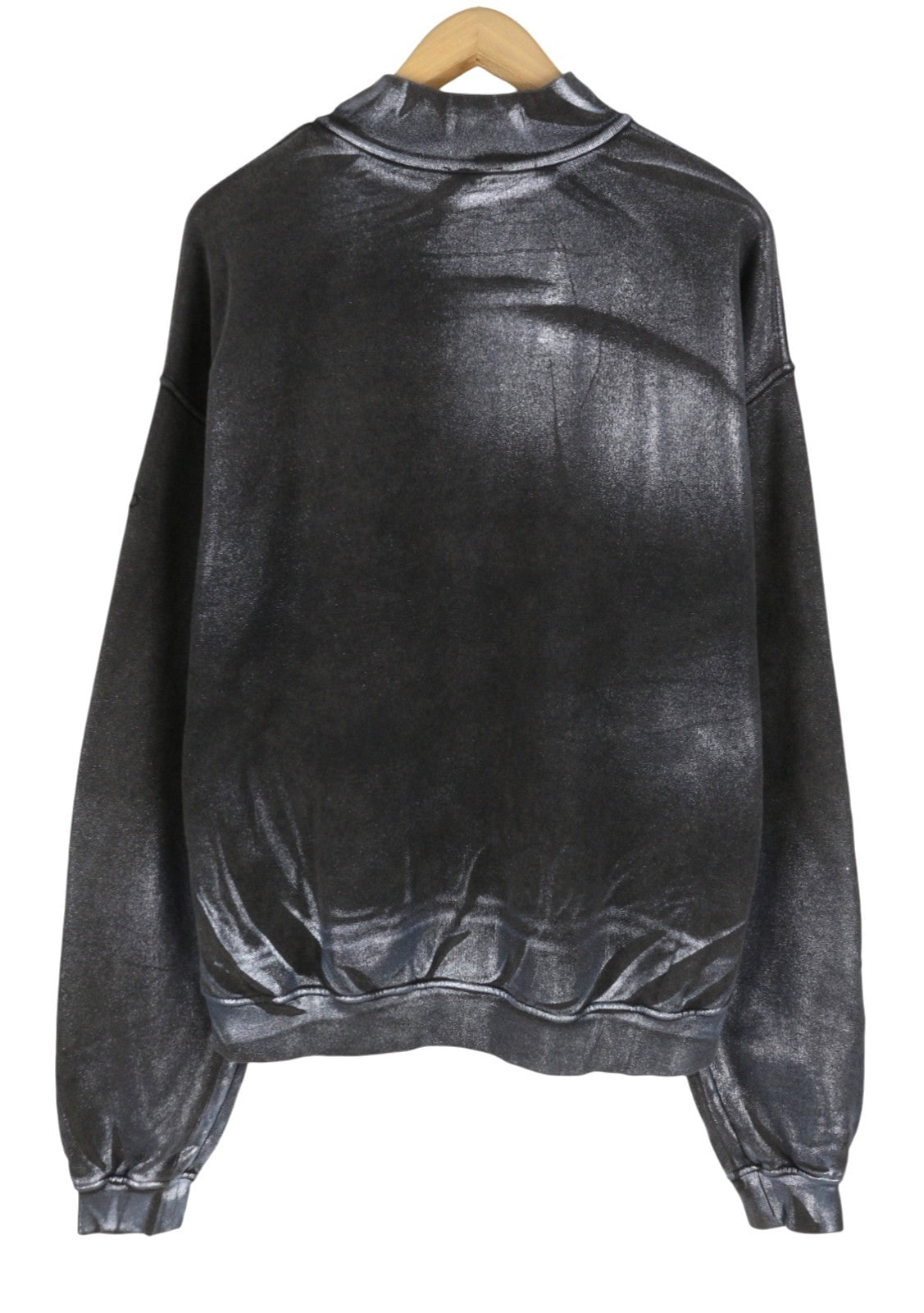 DIESEL F-Alexan Women Sweatshirt M Grey Faded Metallic Shiny Unisex RRP325