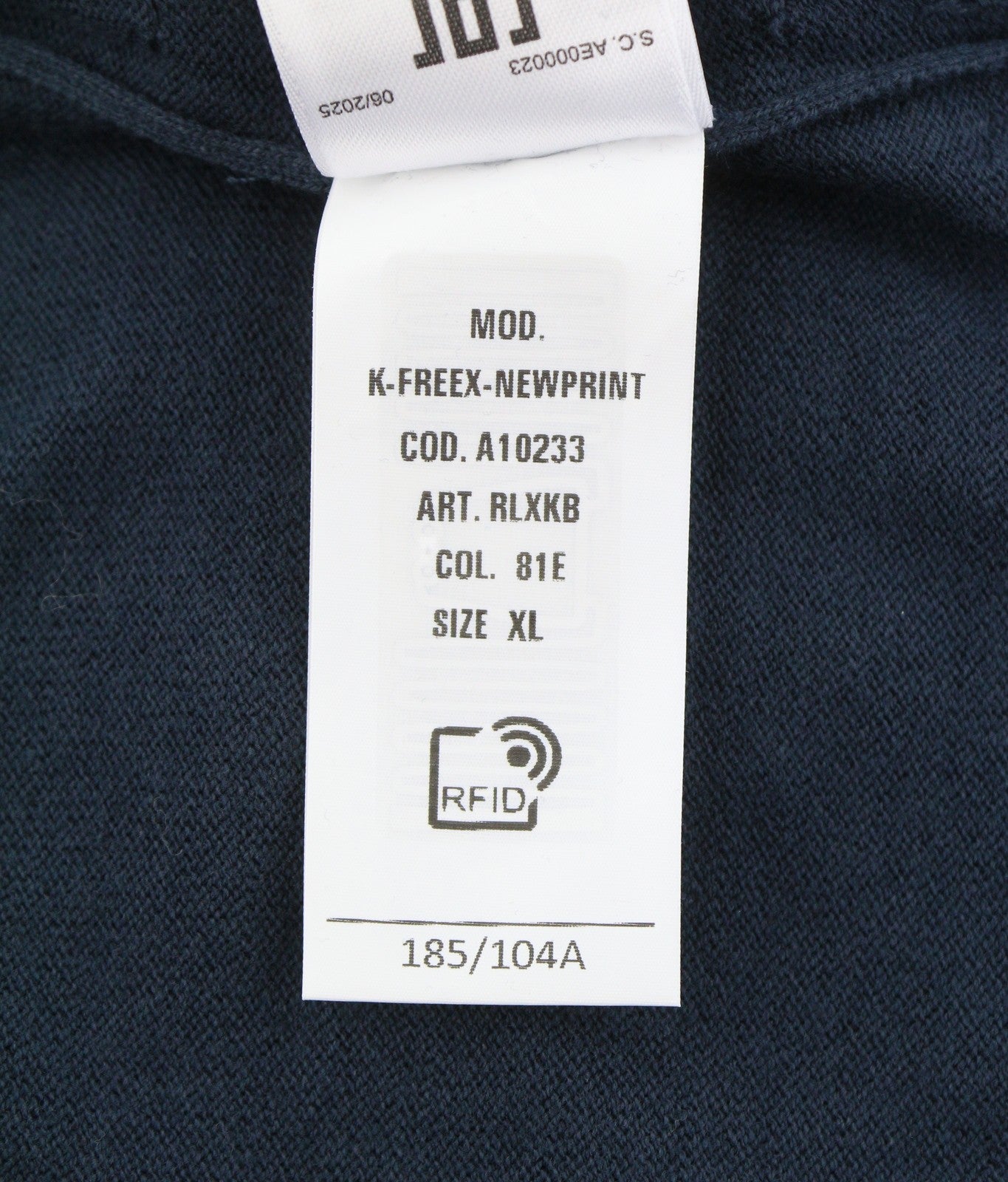 DIESEL K-Freex-Newprint Men Jumper XL Dark Blue Cotton Knit Crew Neck RRP140