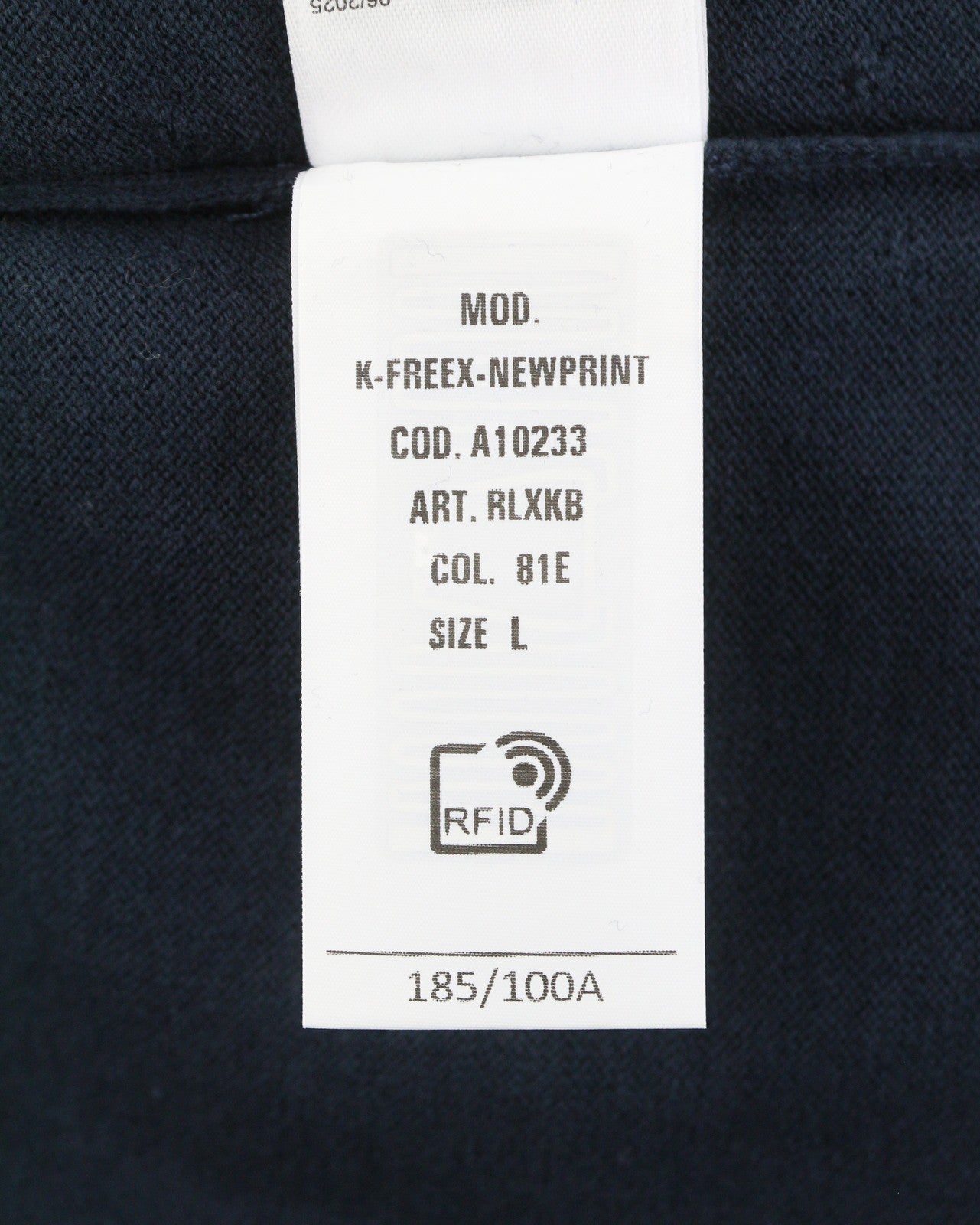 DIESEL K-Freex-Newprint Men Jumper L Dark Blue Cotton Knit Crew Neck RRP140