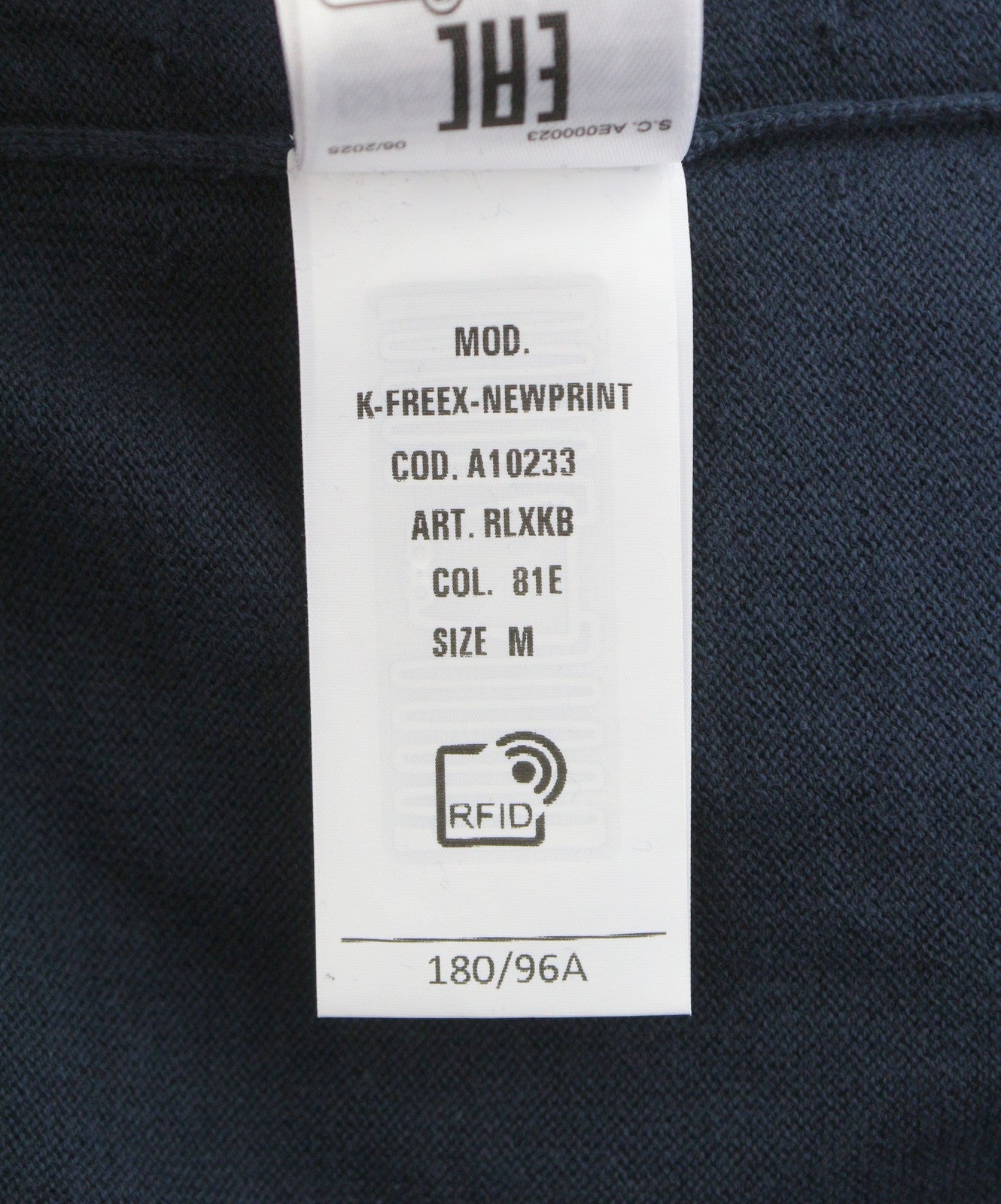DIESEL K-Freex-Newprint Men Jumper M Dark Blue Cotton Knit Crew Neck RRP140