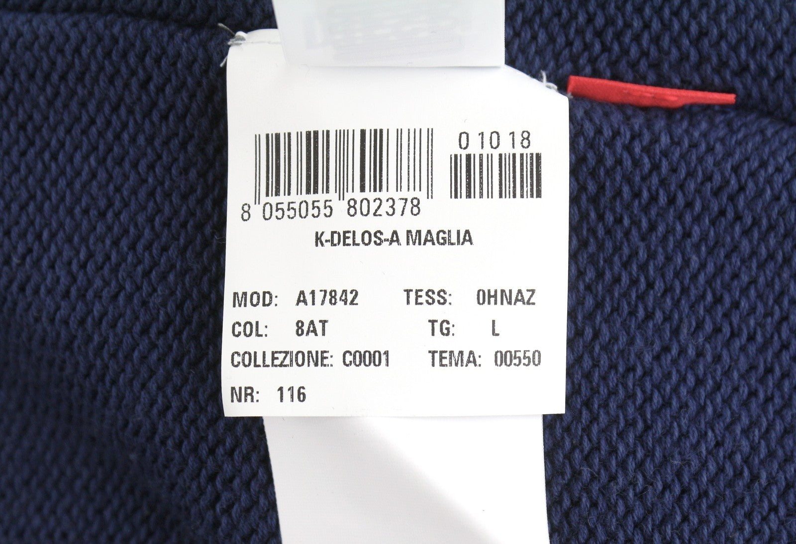 DIESEL K-Delos-A Men Jumper L Blue Faded Distress Oversized Pull On RRP395