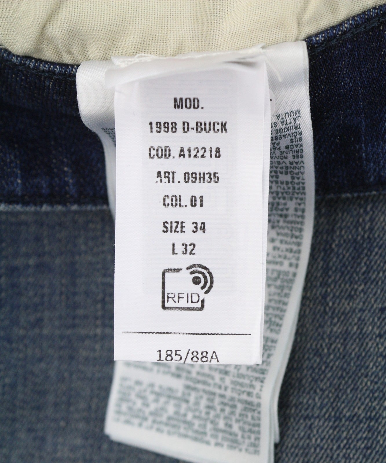 DIESEL 1998 D-Buck 09H35 Men Jeans W34/L32 Blue Faded Slim Bootcut Fit RRP175