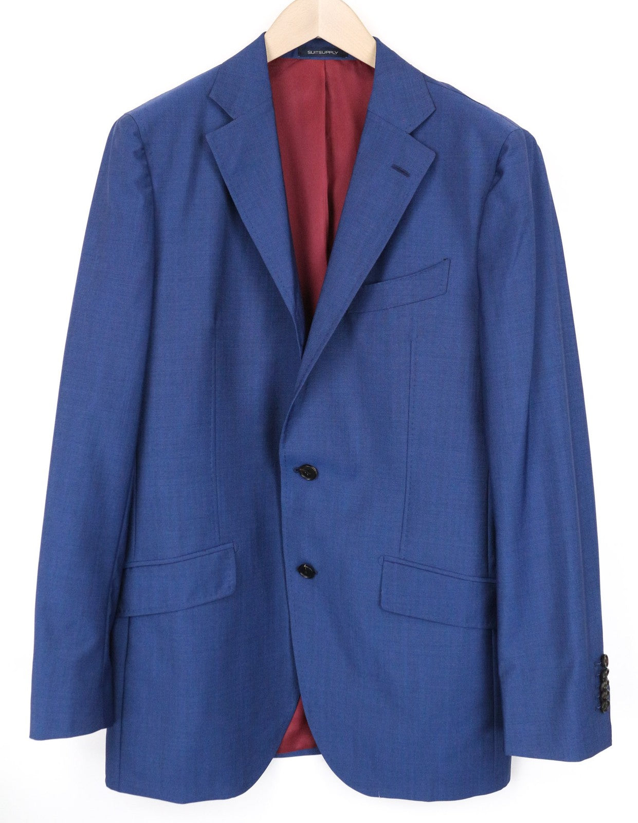 SUITSUPPLY La Spalla Men Blazer UK42S Blue Wool Mohair Single-Breasted Lined