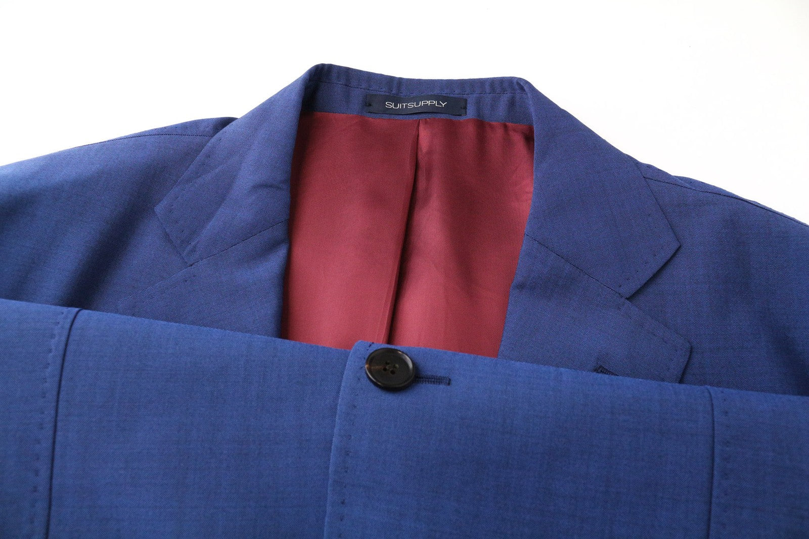 SUITSUPPLY La Spalla Men Blazer UK42S Blue Wool Mohair Single-Breasted Lined