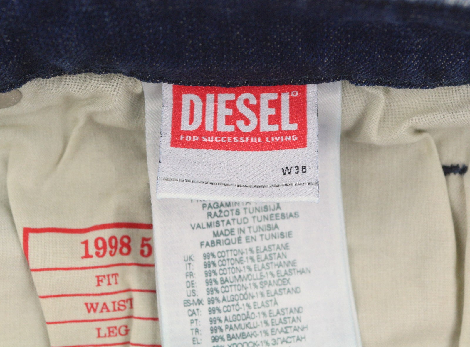 DIESEL 1998 D-Buck 09H35 Men Jeans W38/L32 Blue Faded Slim Bootcut RRP175