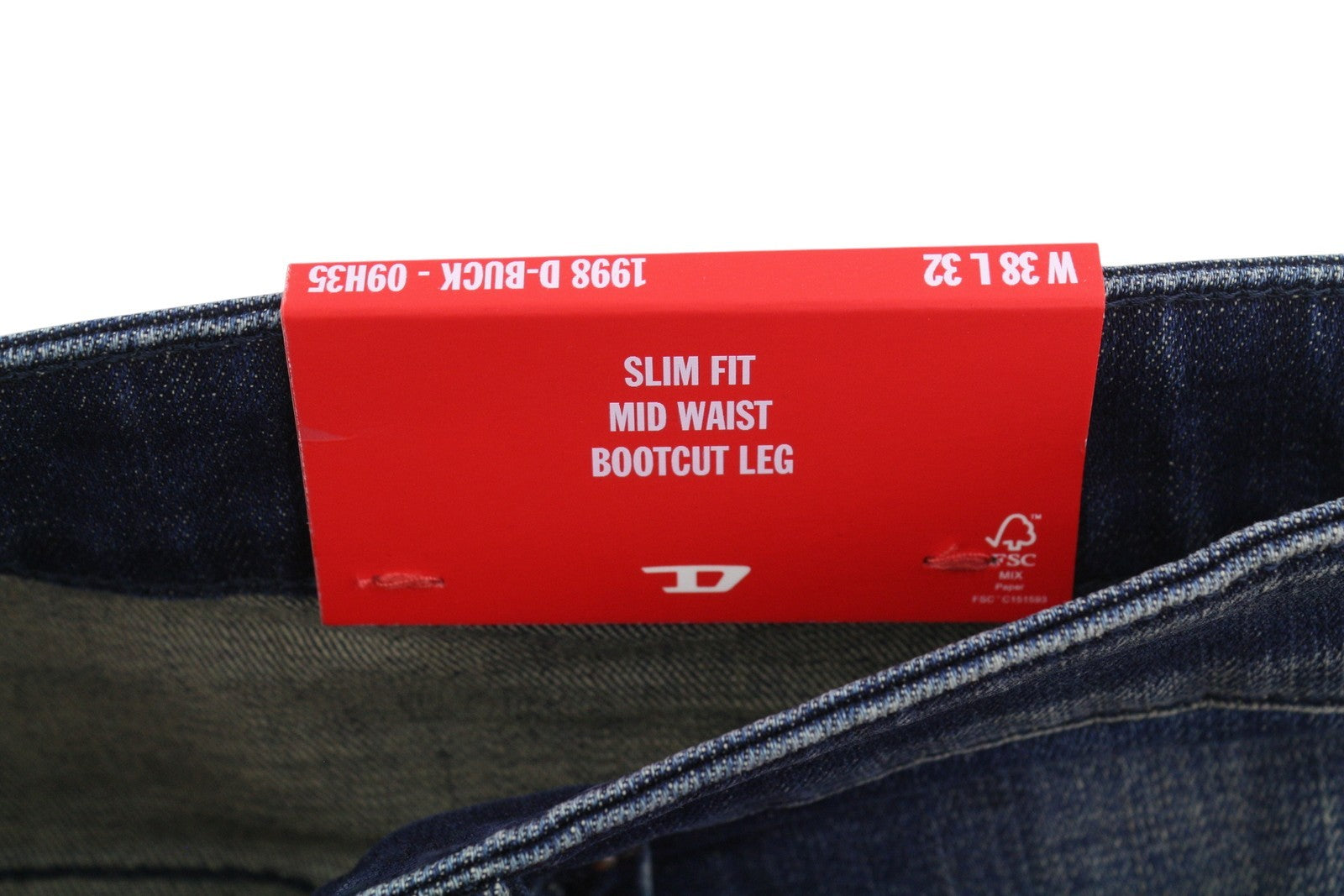 DIESEL 1998 D-Buck 09H35 Men Jeans W38/L32 Blue Faded Slim Bootcut RRP175