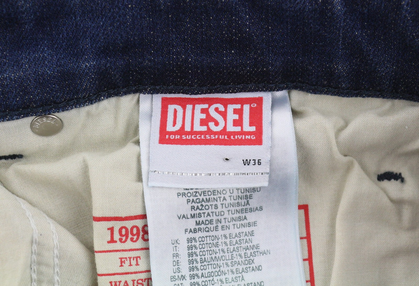 DIESEL 1998 D-Buck 09H35 Men Jeans W36/L34 Blue Faded Slim Bootcut RRP175