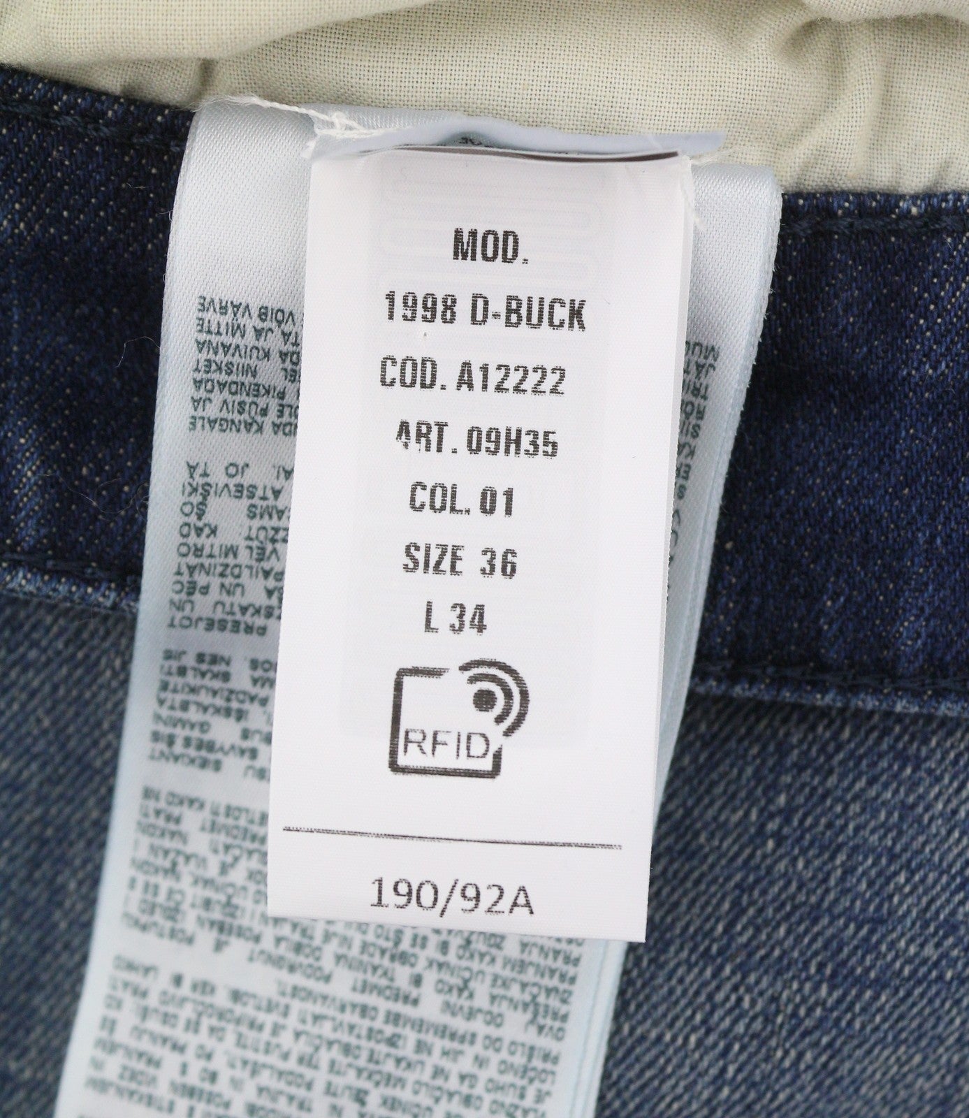 DIESEL 1998 D-Buck 09H35 Men Jeans W36/L34 Blue Faded Slim Bootcut RRP175