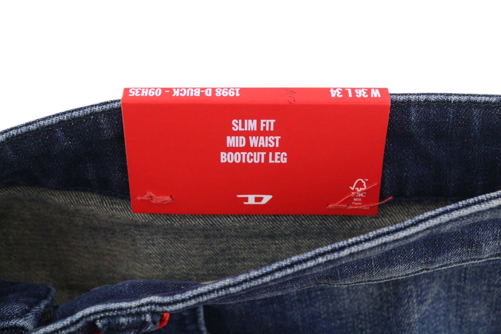 DIESEL 1998 D-Buck 09H35 Men Jeans W36/L34 Blue Faded Slim Bootcut RRP175