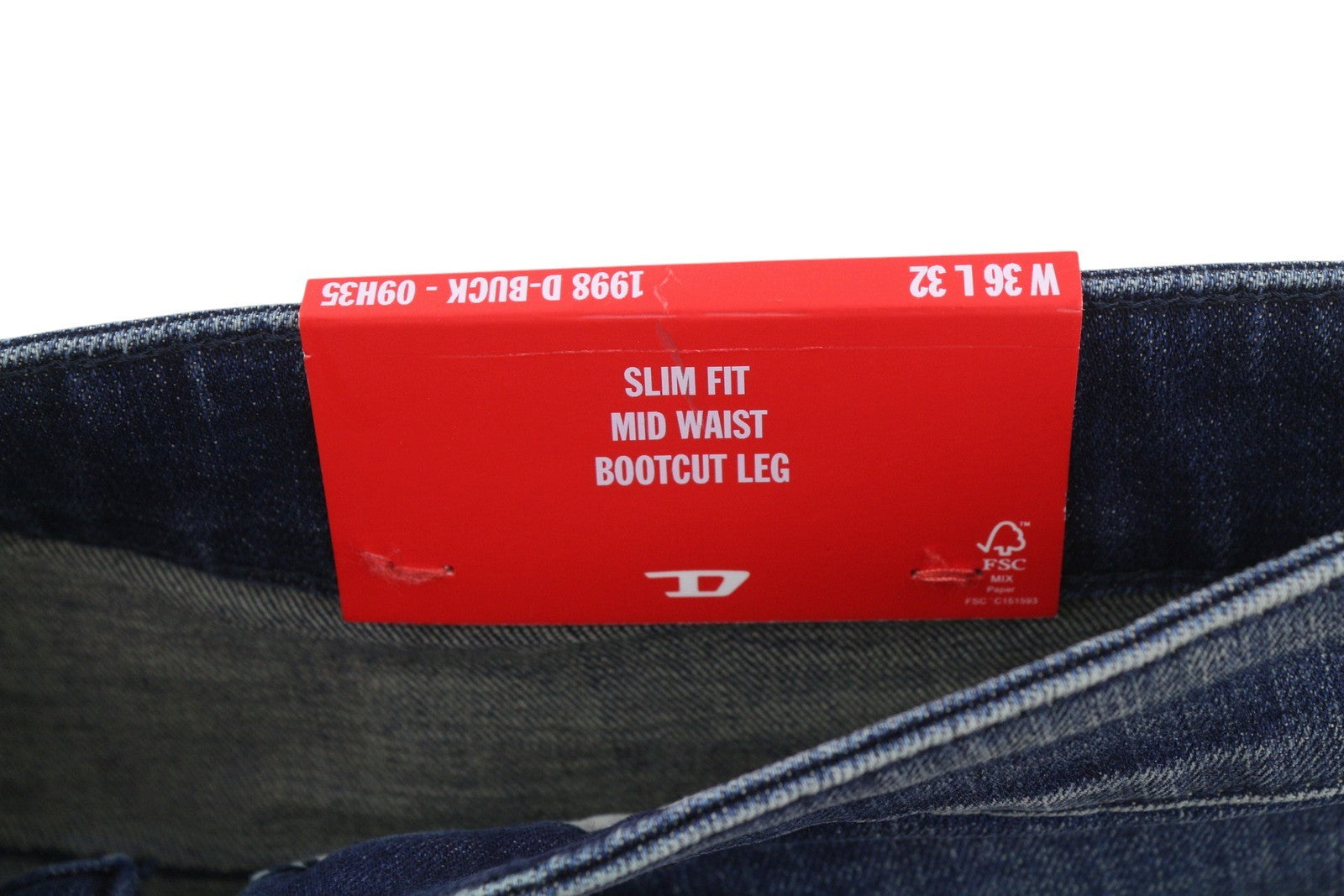 DIESEL 1998 D-Buck 09H35 Men Jeans W36/L32 Blue Faded Slim Bootcut RRP175