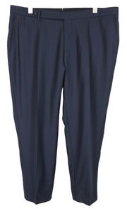 SUITSUPPLY Brescia Men Trousers UK46R Dark Blue Pure Wool Pleated Front Lined
