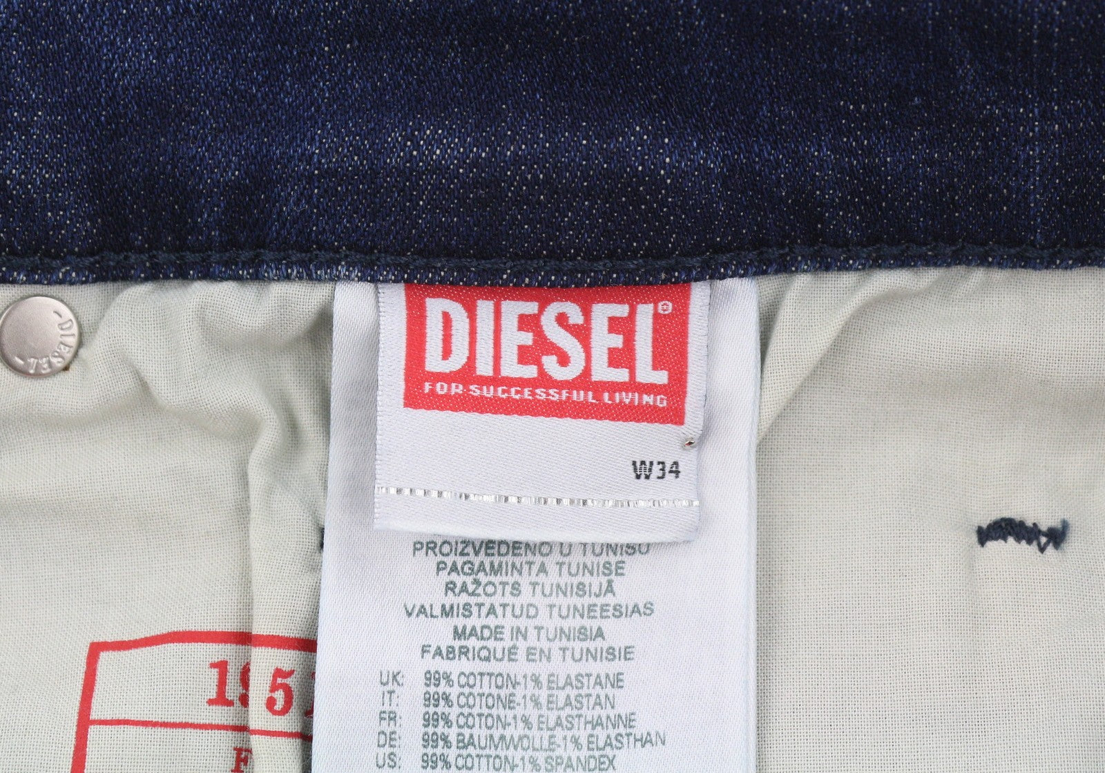 DIESEL 1998 D-Buck 09H35 Men Jeans W34/L32 Blue Faded Slim Bootcut RRP175