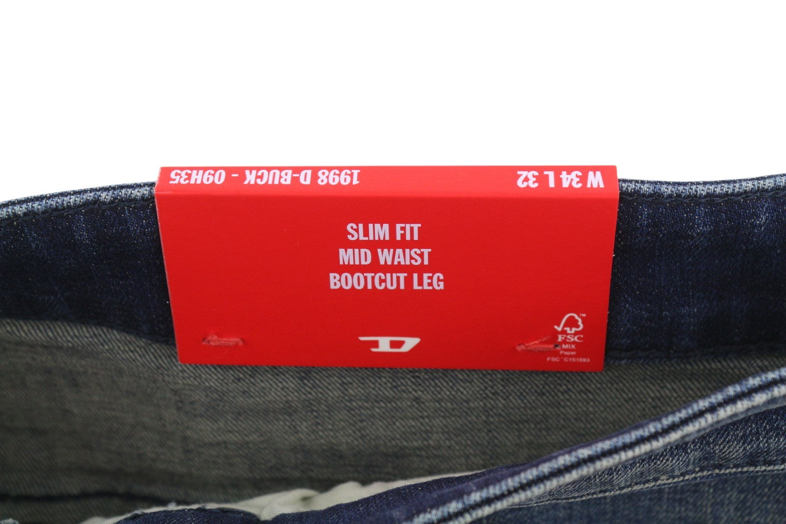 DIESEL 1998 D-Buck 09H35 Men Jeans W34/L32 Blue Faded Slim Bootcut RRP175