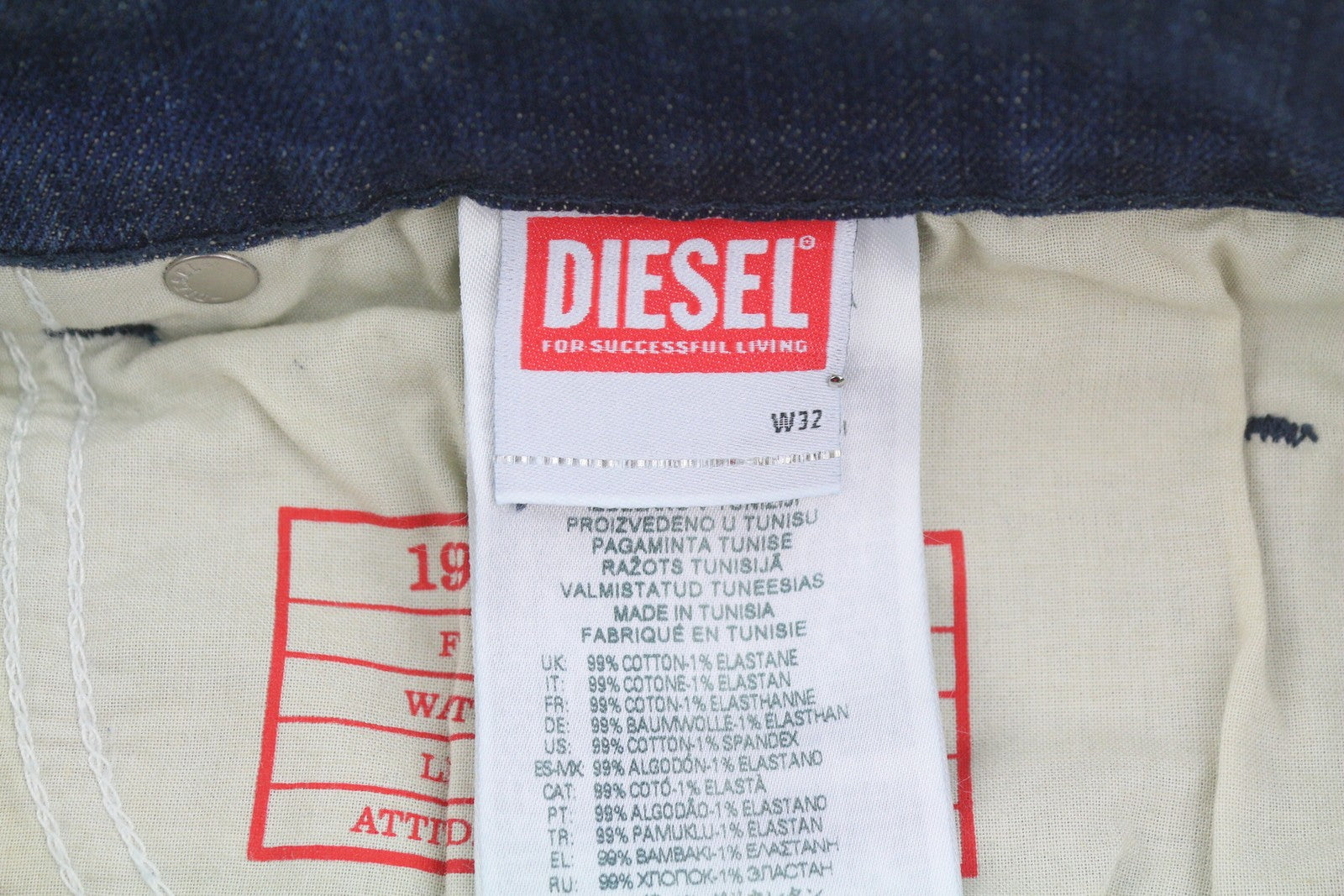 DIESEL 1998 D-Buck 09H35 Men Jeans W32/L34 Blue Faded Slim Bootcut RRP175