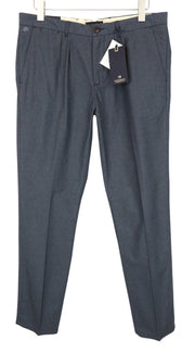 SCOTCH & SODA Stuart Men Trousers W33/L32 Slim Fit Pure Cotton Grey Pleated