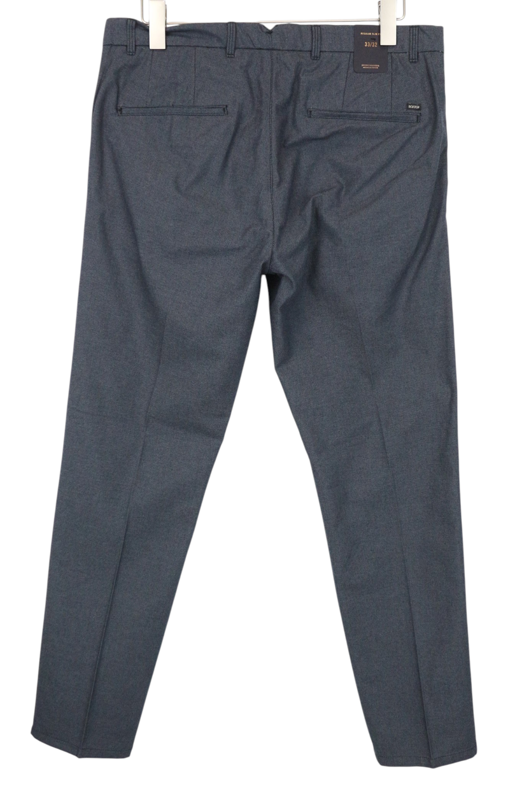 SCOTCH & SODA Stuart Men Trousers W33/L32 Slim Fit Pure Cotton Grey Pleated