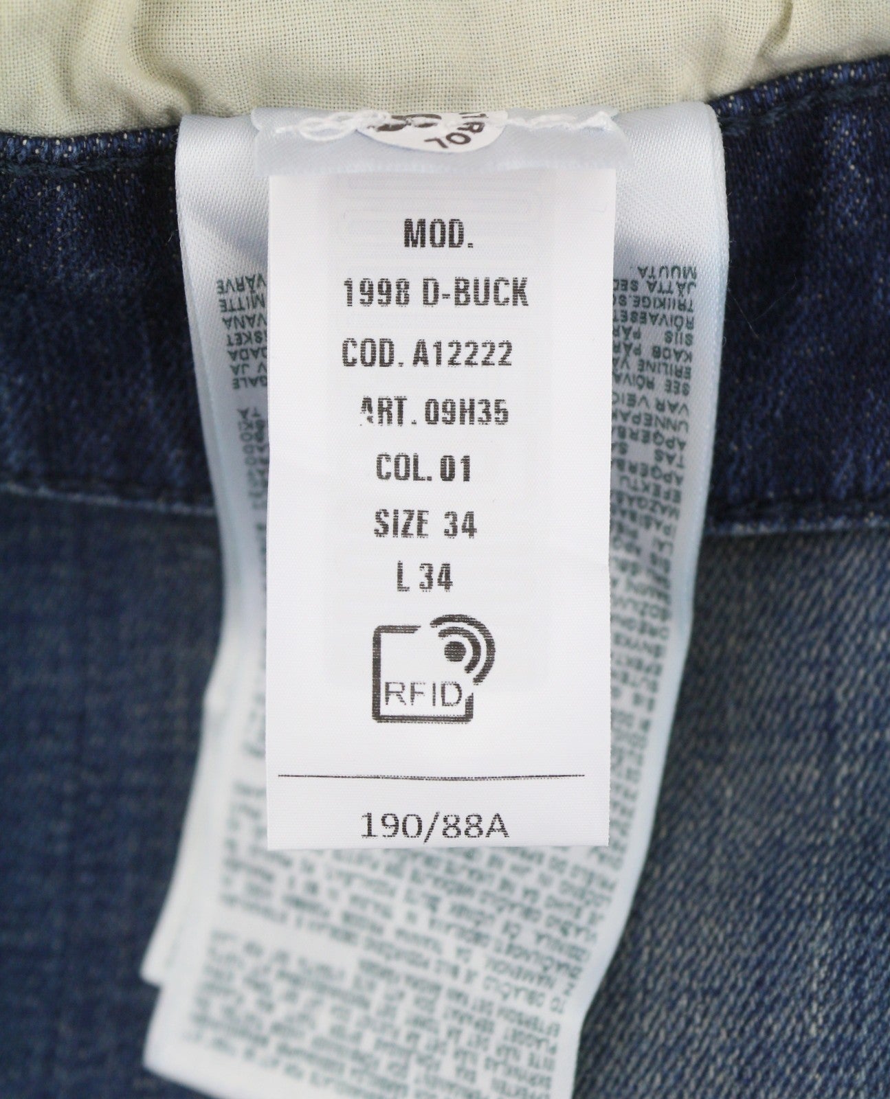 DIESEL 1998 D-Buck 09H35 Men Jeans W34/L34 Blue Faded Slim Bootcut RRP175