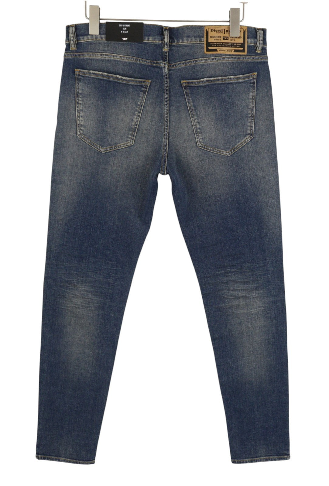DIESEL 2019 D-Strukt R0992 Men Jeans W36/L34 Blue Faded Distress Slim RRP250