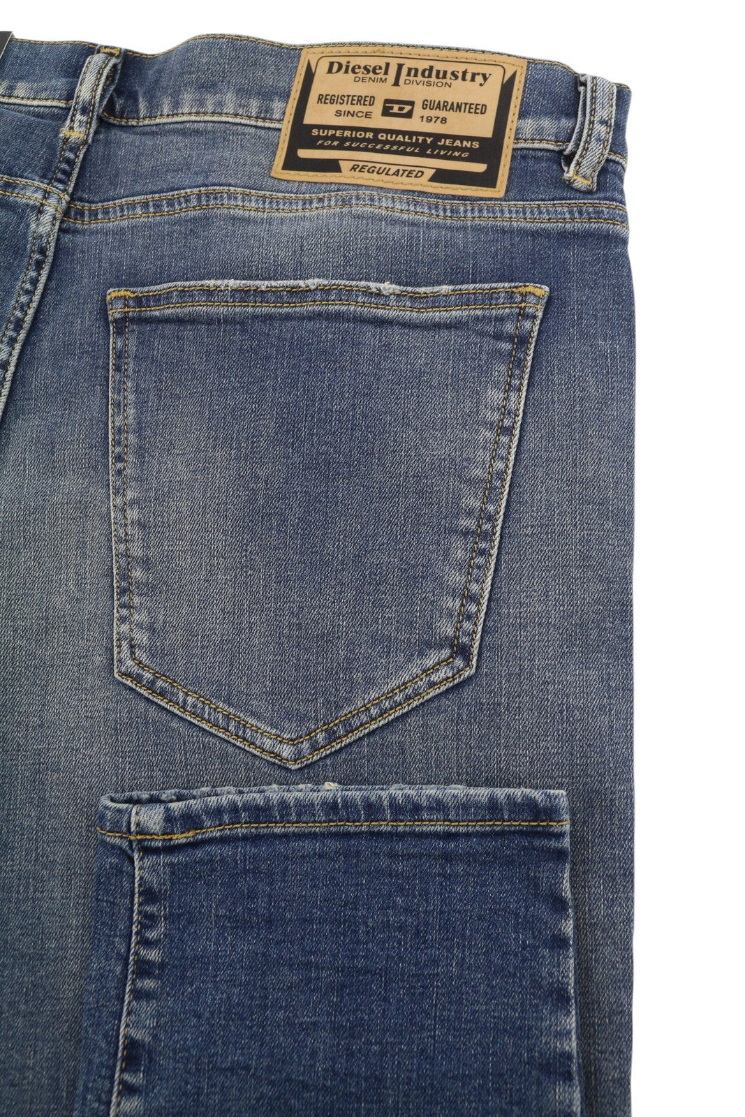 DIESEL 2019 D-Strukt R0992 Men Jeans W36/L34 Blue Faded Distress Slim RRP250