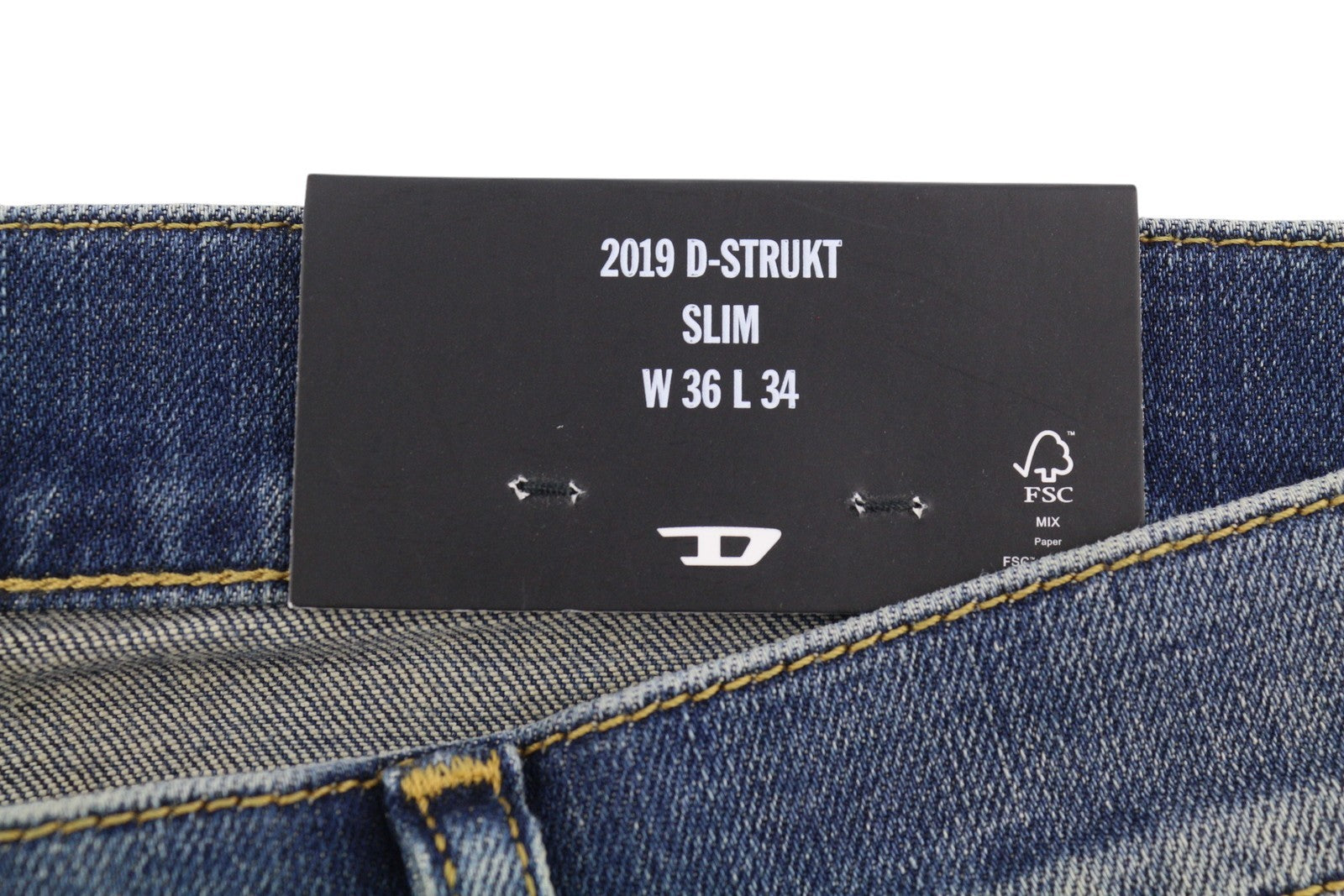 DIESEL 2019 D-Strukt R0992 Men Jeans W36/L34 Blue Faded Distress Slim RRP250